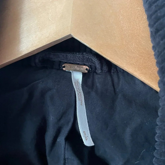 Free People Slouchy Corduroy Dolman  Moto Jacket Black Size Small - Picture 7 of 8